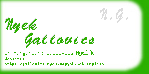 nyek gallovics business card